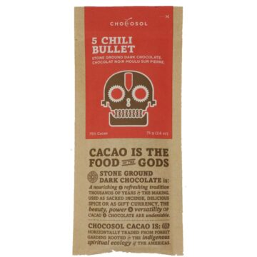 Stone Ground Dark Chocolate - Five Chili Bullet 75%