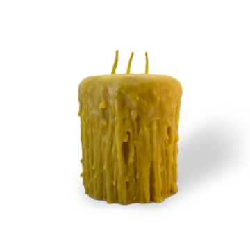 Pure Beeswax 3-Wick Dripped Pillar
